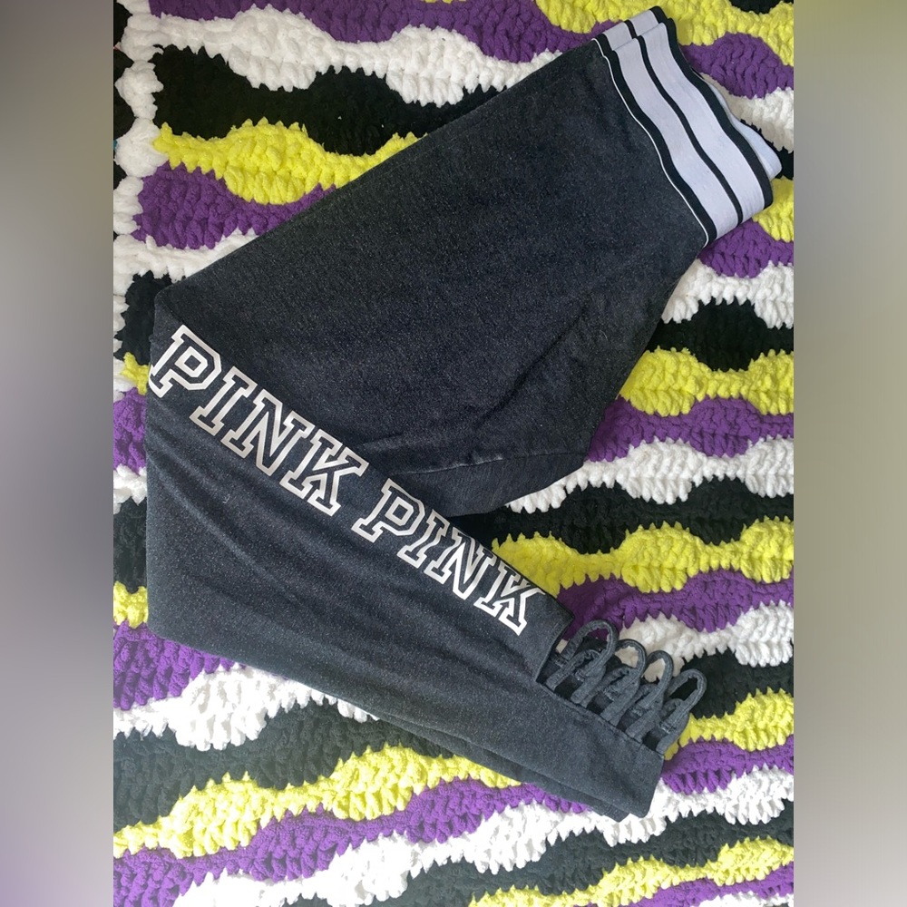Pink Victoria Secret Gray Leggings Medium
